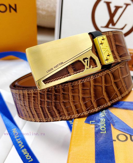 Belt LV Louis Vuitton replicaThe waistband is made of 100% cowhide, ensuring a 24K pure stee 9hjdbdfo - Image 4
