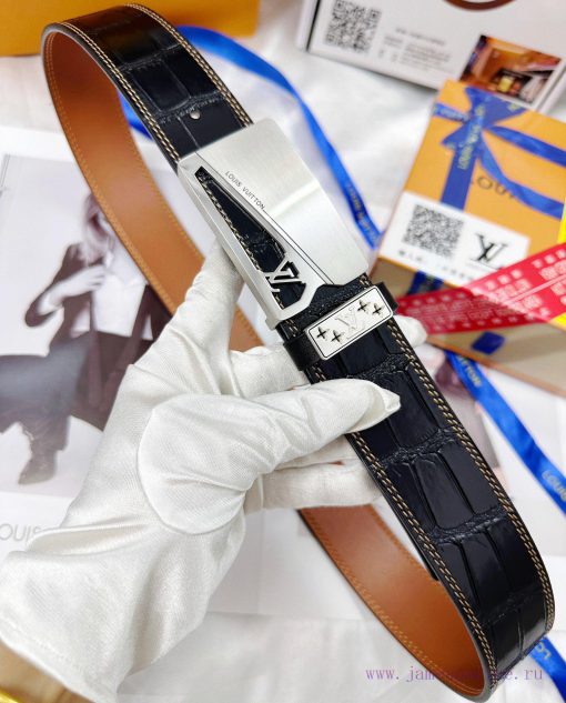 Belt LV Louis Vuitton replicaThe waistband is made of 100% cowhide, ensuring a 24K pure stee 9hjdbdfo - Image 7