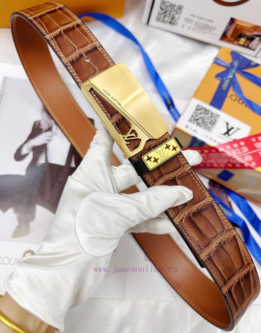 Belt LV Louis Vuitton replicaThe waistband is made of 100% cowhide, ensuring a 24K pure stee wvfvuneg - Image 7
