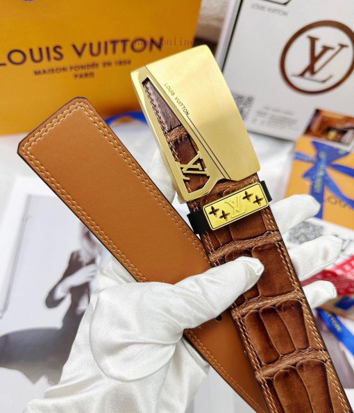Belt LV Louis Vuitton replicaThe waistband is made of 100% cowhide, ensuring a 24K pure stee wvfvuneg - Image 9