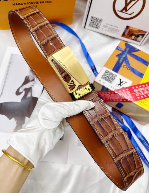 Belt LV Louis Vuitton replicaThe waistband is made of 100% cowhide, ensuring a 24K pure stee 7esommrx - Image 9