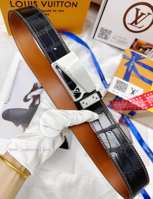 Belt LV Louis Vuitton replicaThe waistband is made of 100% cowhide, ensuring a 24K pure stee 7esommrx - Image 10