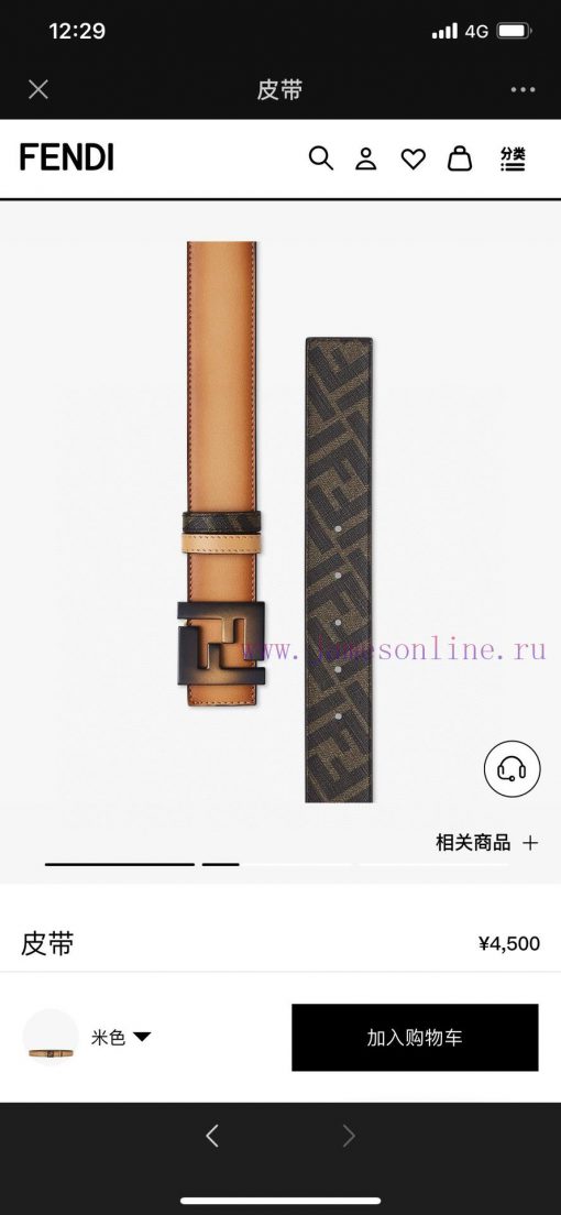 FENDI FendiFull set of the same width 4.0CM double ring front and back waist belt FF nail bu jo6i3tlu - Image 3