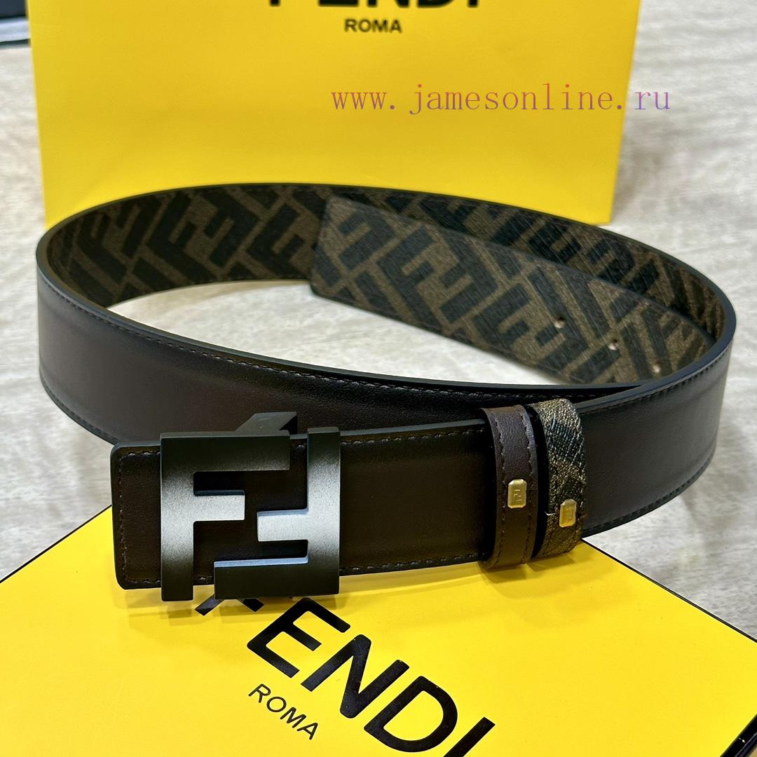 FENDI FendiFull set of the same width 4.0CM double ring front and back waist belt FF nail bu yvs1bysn - Image 2