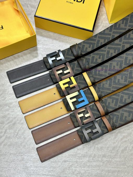 FENDI FendiFull set of the same width 4.0CM double ring front and back waist belt FF nail bu w9qfq0dj - Image 2