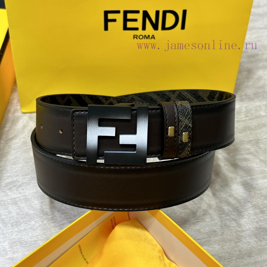 FENDI FendiFull set of the same width 4.0CM double ring front and back waist belt FF nail bu yvs1bysn - Image 6