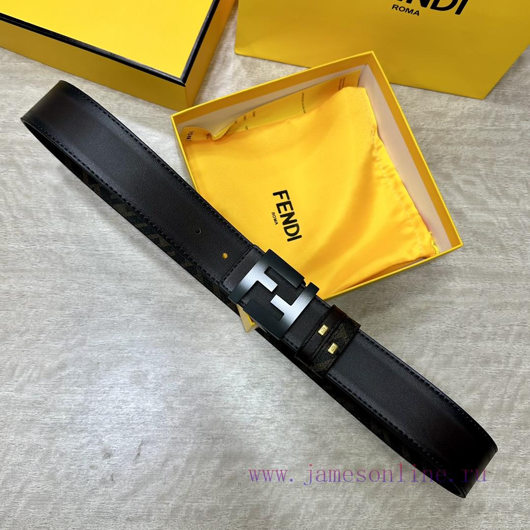 FENDI FendiFull set of the same width 4.0CM double ring front and back waist belt FF nail bu yvs1bysn - Image 7