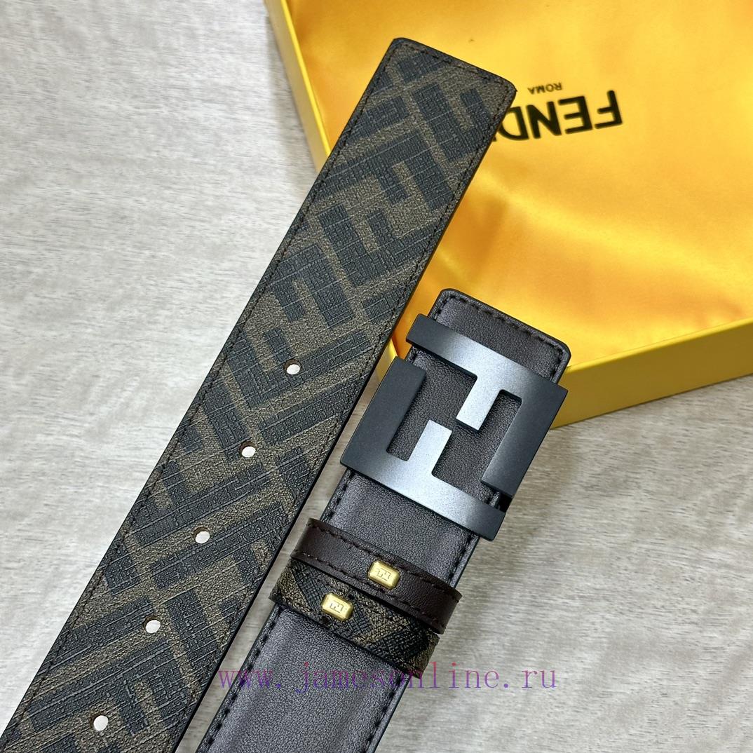 FENDI FendiFull set of the same width 4.0CM double ring front and back waist belt FF nail bu yvs1bysn - Image 8