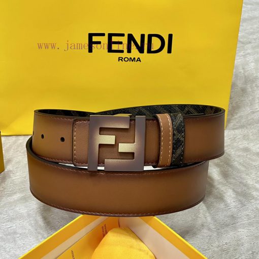 FENDI FendiFull set of the same width 4.0CM double ring front and back waist belt FF nail bu x6zcm4oi - Image 6