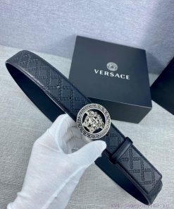 The 3D hollowed out Medusa on the buckle of the Versace head logo waistband with a width of yx9eqd7y