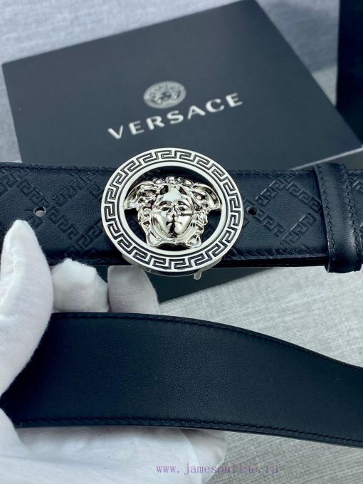 The 3D hollowed out Medusa on the buckle of the Versace head logo waistband with a width of yx9eqd7y - Image 3