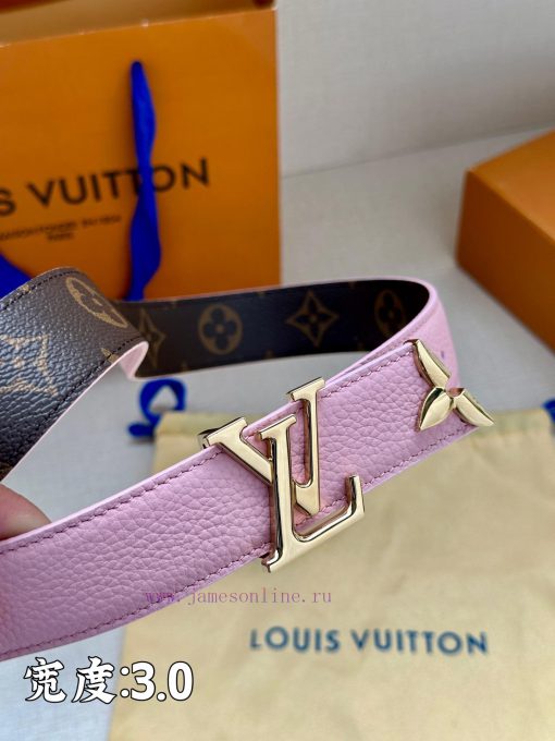 This 3.4-wide LV Initiales double-sided belt is made of brand new lychee leather, with a ric 8h0lzx3q - Image 3
