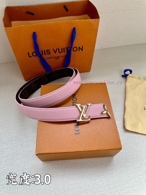 This 3.4-wide LV Initiales double-sided belt is made of brand new lychee leather, with a ric 8h0lzx3q - Image 5