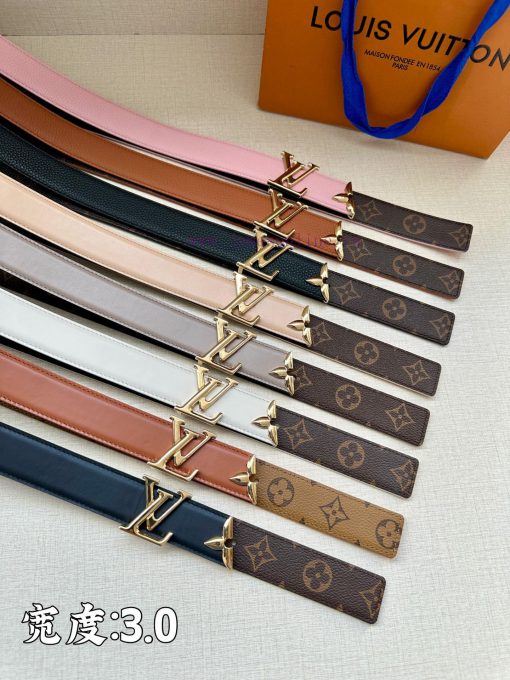 This 3.4-wide LV Initiales double-sided belt is made of brand new lychee leather, with a ric 8h0lzx3q - Image 8