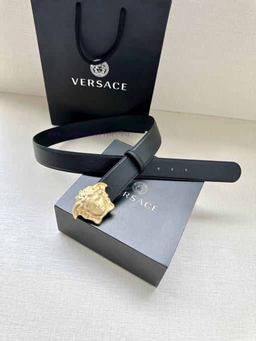 Width 4.0cm Versace. The buckle of this Versace belt is adorned with the iconic matte buckle y6x8temz - Image 9