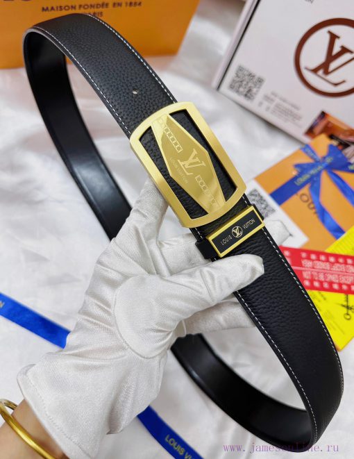 Belt LV Louis Vuitton's top tier replicaThe waistband is made of 100% cowhide, ensuring genu 3lad9ryc - Image 4