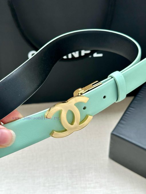 Width 3.0cm CHANEL Rotating Double C Calfskin and Silver Gun Gold Metal Belt Multi Color Wom u6mph47i - Image 3