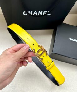 Width 3.0cm CHANEL Rotating Double C Calfskin and Silver Gun Gold Metal Belt Multi Color Wom f5mhnjq8