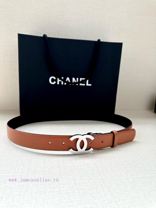 Width 3.0cm CHANEL Rotating Double C Calfskin and Silver Gun Gold Metal Belt Multi Color Wom o94j9des - Image 6