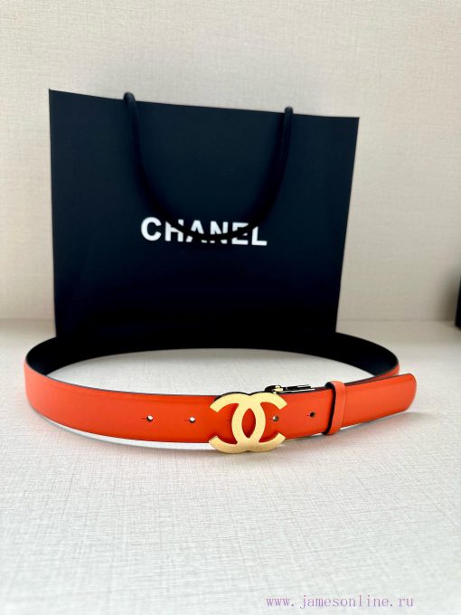 Width 3.0cm CHANEL Rotating Double C Calfskin and Silver Gun Gold Metal Belt Multi Color Wom 6p6pn786 - Image 6