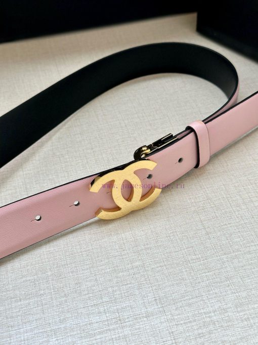 Width 3.0cm CHANEL Rotating Double C Calfskin and Silver Gun Gold Metal Belt Multi Color Wom rjksoesi - Image 3