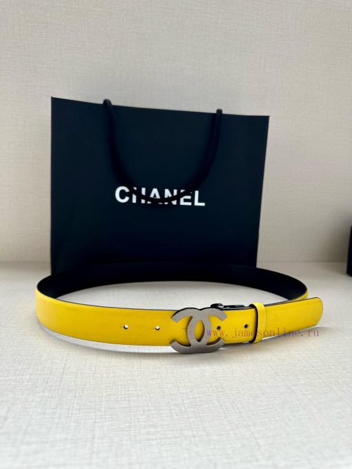 Width 3.0cm CHANEL Rotating Double C Calfskin and Silver Gun Gold Metal Belt Multi Color Wom f5mhnjq8 - Image 6