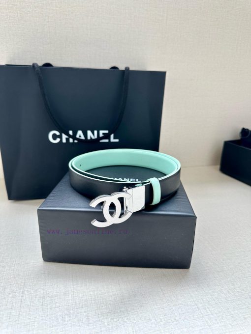 Width 3.0cm CHANEL Rotating Double C Calfskin and Silver Gun Gold Metal Belt Multi Color Wom u6mph47i - Image 9