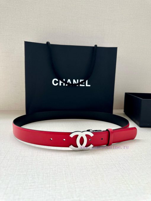 Width 3.0cm CHANEL Rotating Double C Calfskin and Silver Gun Gold Metal Belt Multi Color Wom chli8mnv - Image 6