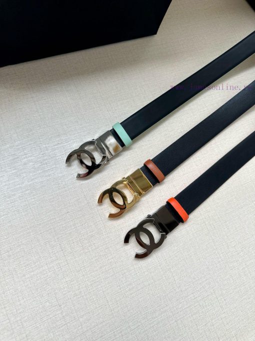 Width 3.0cm CHANEL Rotating Double C Calfskin and Silver Gun Gold Metal Belt Multi Color Wom u6mph47i - Image 10
