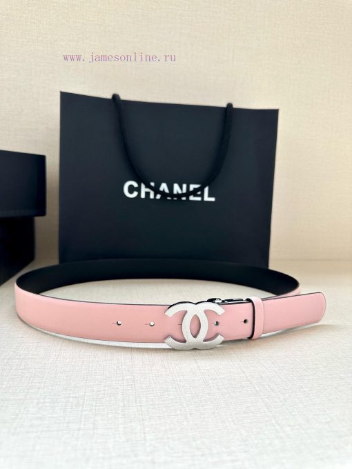 Width 3.0cm CHANEL Rotating Double C Calfskin and Silver Gun Gold Metal Belt Multi Color Wom rjksoesi - Image 6