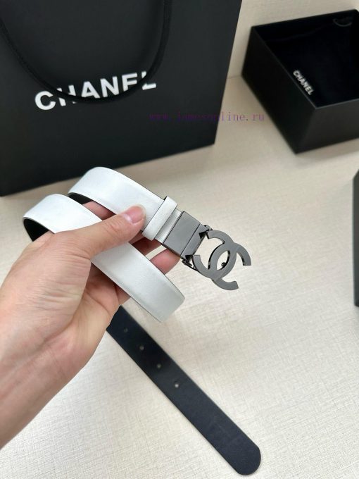 Width 3.0cm CHANEL Rotating Double C Calfskin and Silver Gun Gold Metal Belt Multi Color Wom 0xi7y0hx - Image 8