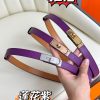 Hermes Women's BeltFull set of 1.8mm women's Kelly original imported leather K gold/platinum np8a9as8