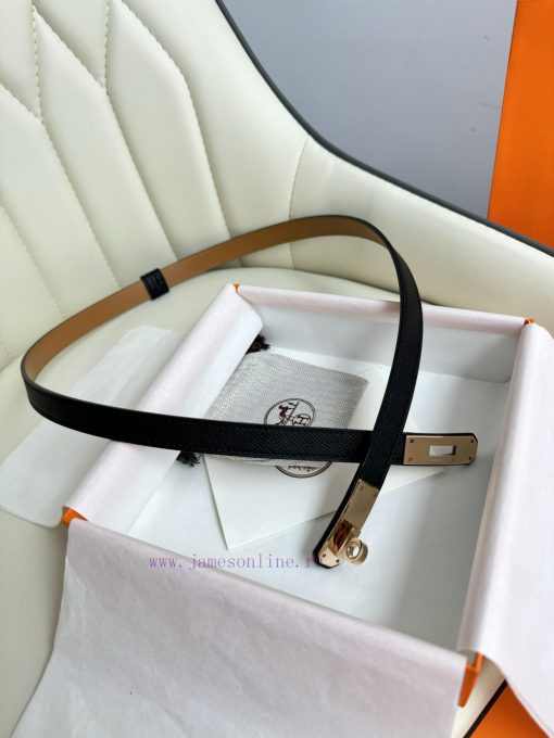 Hermes Women's BeltFull set of 1.8mm women's Kelly original imported leather K gold/platinum rpt4nr10 - Image 5
