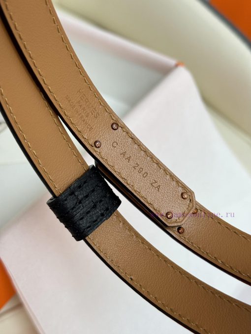 Hermes Women's BeltFull set of 1.8mm women's Kelly original imported leather K gold/platinum rpt4nr10 - Image 6