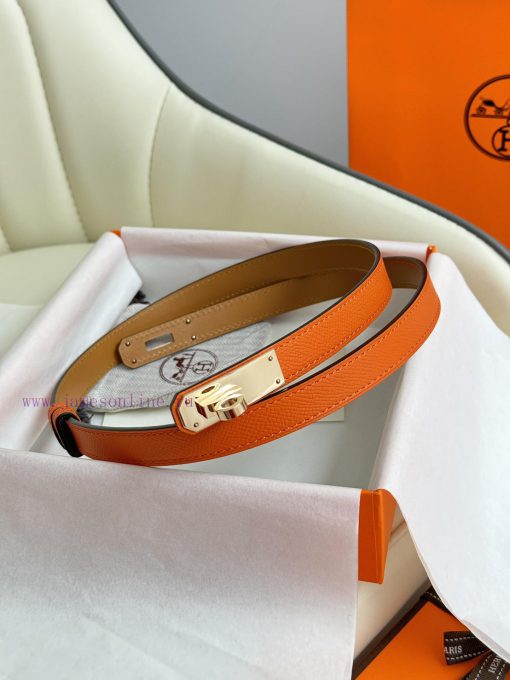 Hermes Women's BeltFull set of 1.8mm women's Kelly original imported leather K gold/platinum fv4scq4c - Image 3