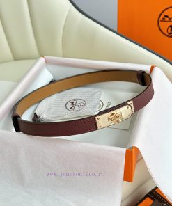 Hermes Women's BeltFull set of 1.8mm women's Kelly original imported leather K gold/platinum aw1jxb2a