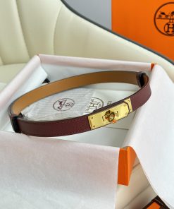 Hermes Women's BeltFull set of 1.8mm women's Kelly original imported leather K gold/platinum lhwkdi1o