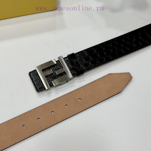 FENDL 40MM wide double-sided original calf leather with a single ruthenium palladium plated qnwh962w - Image 4