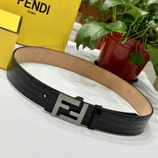 FENDL 40MM wide double-sided original calf leather with a single ruthenium palladium plated qnwh962w - Image 7