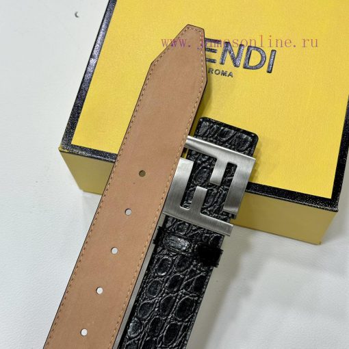 FENDL 40MM wide double-sided original calf leather with a single ruthenium palladium plated qnwh962w - Image 8