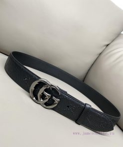 Gucci 4.0-wide Marmont series printed embossed leather belt Guccio Gucci letter interweaving atxeli37