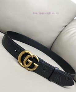 Gucci 4.0-wide Marmont series printed embossed leather belt Guccio Gucci letter interweaving f3xtf7vp