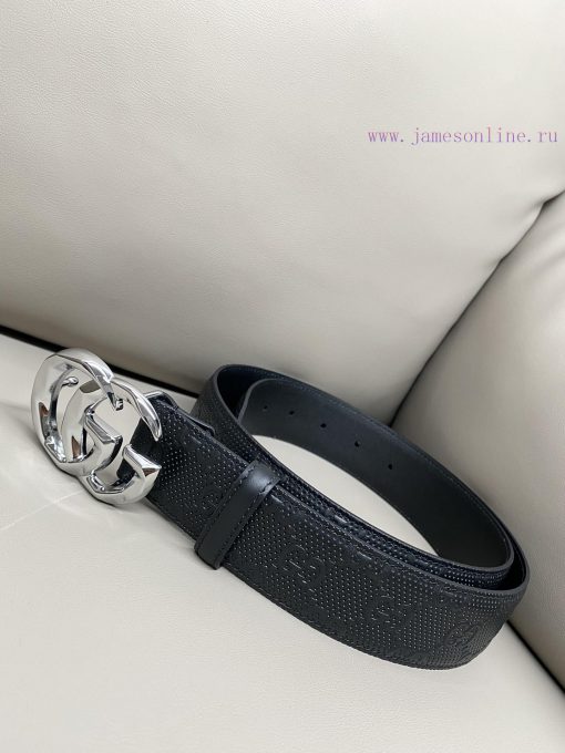 Gucci 4.0-wide Marmont series printed embossed leather belt Guccio Gucci letter interweaving wjrtu0q8 - Image 5