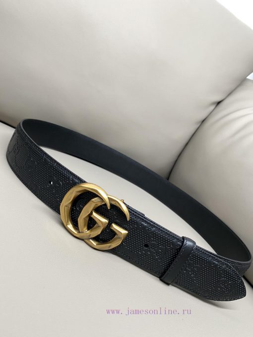 Gucci 4.0-wide Marmont series printed embossed leather belt Guccio Gucci letter interweaving f3xtf7vp - Image 2