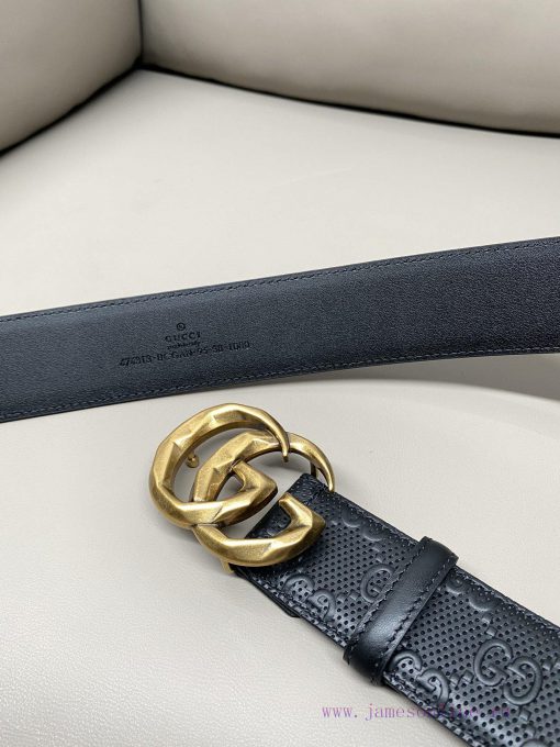 Gucci 4.0-wide Marmont series printed embossed leather belt Guccio Gucci letter interweaving f3xtf7vp - Image 7