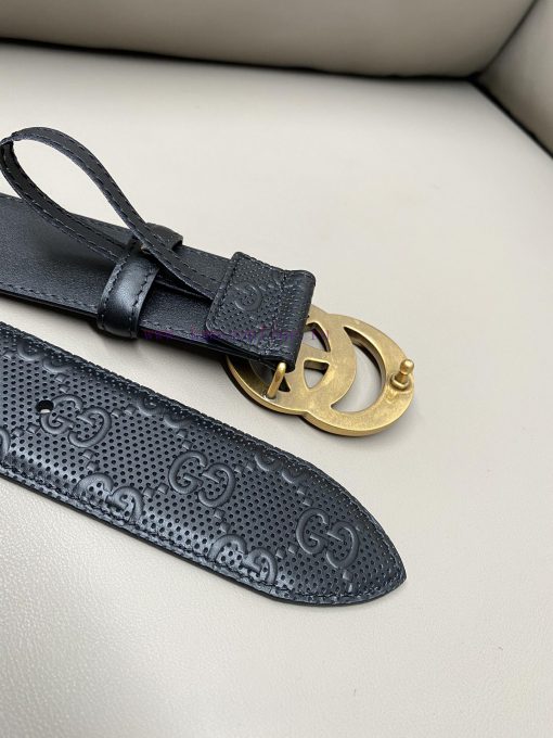 Gucci 4.0-wide Marmont series printed embossed leather belt Guccio Gucci letter interweaving f3xtf7vp - Image 8