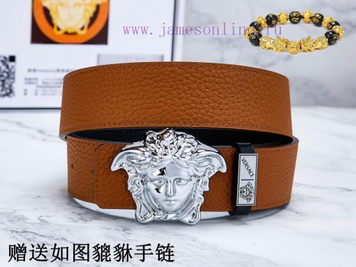 Belt Versace Ver…️Belt made of 100% head layer cowhide, double-sided lychee pattern, ensurin 1q8rj23q - Image 4