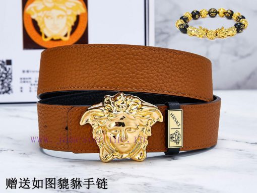 Belt Versace Ver…️Belt made of 100% head layer cowhide, double-sided lychee pattern, ensurin g6aopilw - Image 5
