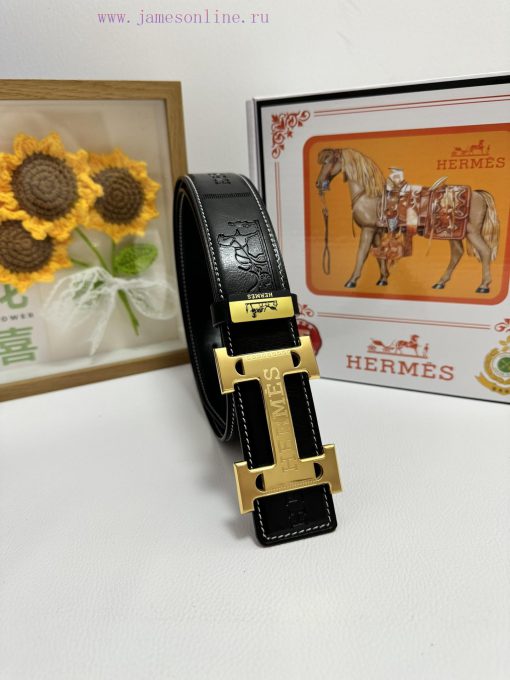 Hermes Hermès  Material: Leather Belt with 100% Head Layer. The leather belt is guaranteed t 74q8j67f - Image 2