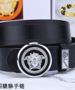 Belt Versace Ver…The waist belt is made of 100% cowhide, ensuring that the genuine leather i 5h33ec6p